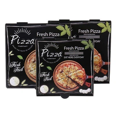 Vlnitá luxusní krabice na pizzu s logem potravinářské kvality