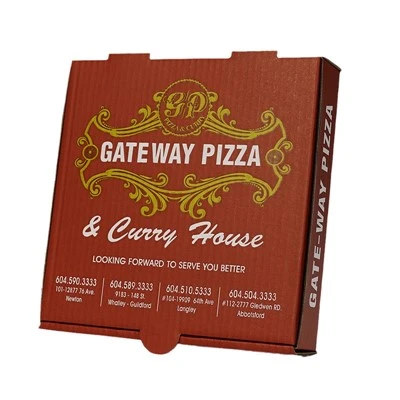 Potravinářský obal na zakázkovou vlnitou krabici na pizzu